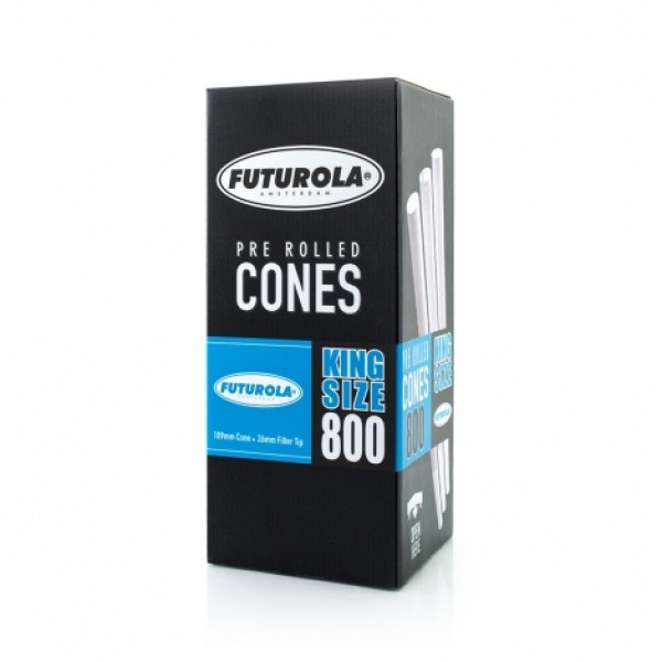 Futurola King Size - 109/26 Case [4800 Classic White Cones]