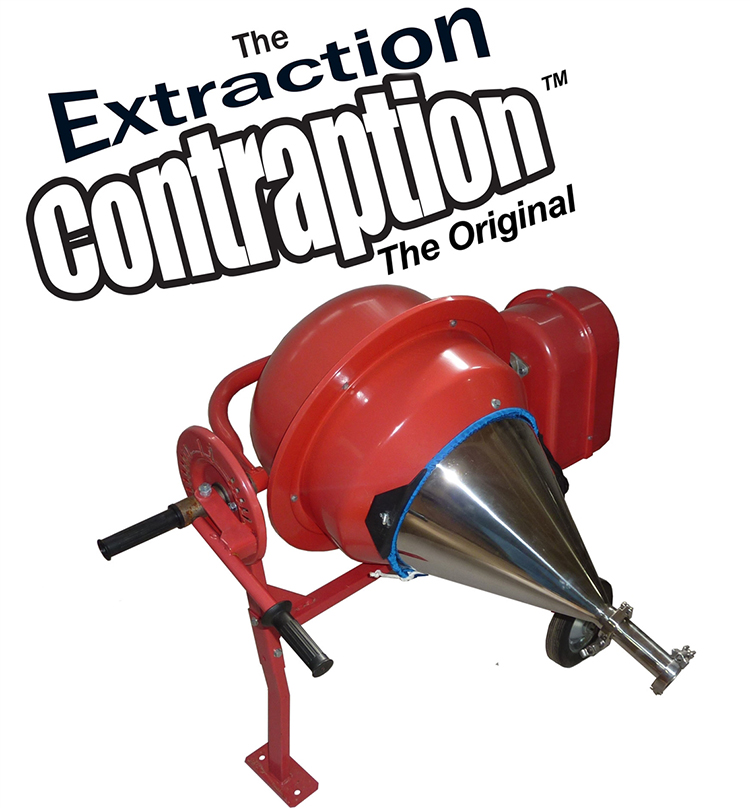 The Original Extraction Contraption harnesses the sub-zero temperatures of dry ice sublimation along with centrifugal force to produce plant essence in a fraction of the time of traditional processes.