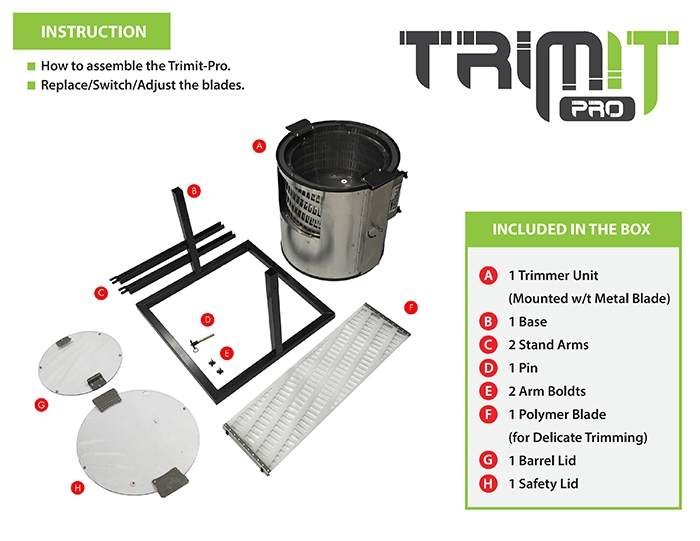 trimit pro dry trimmer page two set up instructions 